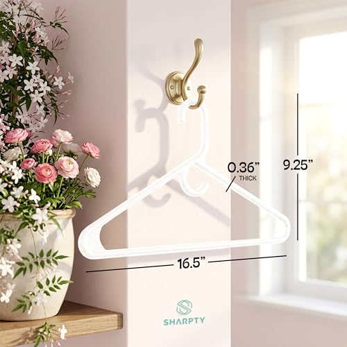 Ultra Heavy Duty Plastic Clothes Hangers – White Strong Durable Coat & Suit Hangers – Thick Plastic Closet Organizer Hangers 24 Pack - color: White, size: 24