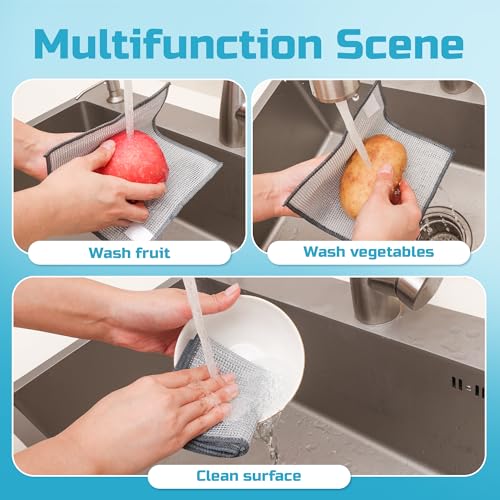 Forggon Non Scratch Wire Dishcloth,New Upgrade 3-Layer,12pcs,7.08"X8.86" - color: 12pcs[three-laye], size: 7.08x8.86-12Pack
