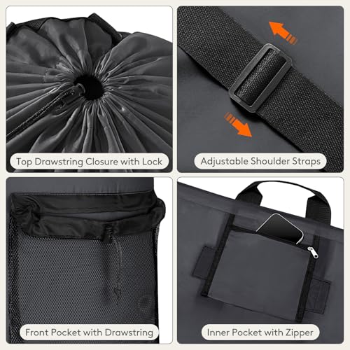 Lifewit Laundry Bag Backpack Travel, 90L, Gray - color: Dark Gray, size: 90L