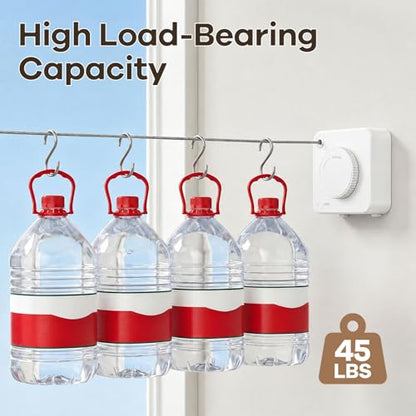 Telescopic Clothes Line, Adjustable Indoor Outdoor Drying Line, Portable Multifunction Drying Rack (White) - color: White