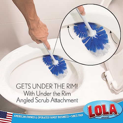 LOLA Classic Toilet Brush w/Under-The-Rim Scrubber, 6 Pack - size: 6 Pack, style: Toilet Brush w/Under Rim