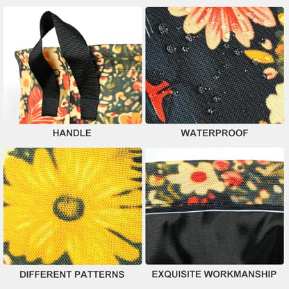 Cat Flower Laundry Basket Waterproof Laundry Hamper Foldable Laundry Bag with Handles for Bedroom, Bathroom, Office, Clothes Storage - color: Cat Flower