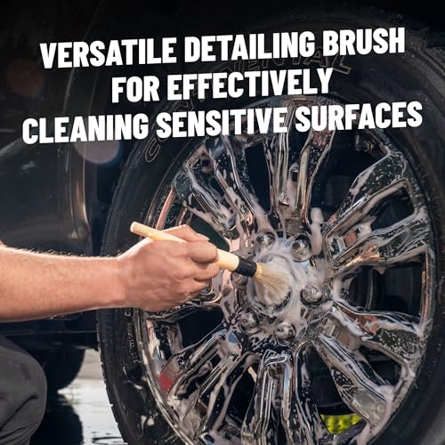 Chemical Guys, Boars Hair Detailing Brush for Wheels, Grilles & Interior - style: 1 Pack
