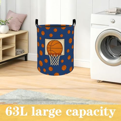 Basketball Oxford Cloth Laundry Basket with Handles 19.7"X15.7" - color: Basketball