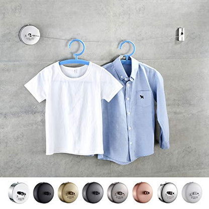 JOOM Retractable Clothesline,9.2 FT Wall-Mounted Laundry Drying Line, Black - color: Black