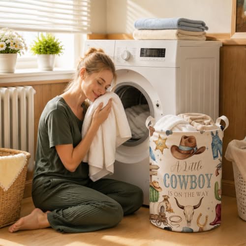Western Rustic Cowboy Laundry Basket Hamper - color: Western Cowboy - 03