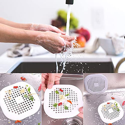 4 Pieces Drain Covers Hair Stopper for Shower Drain Bathtub Stopper Home Drain Protectors with Sucker Water Trap Sink Cover for Bathroom Bathtub and Kitchen (2 White+2 White) - color: 4 Pcs White