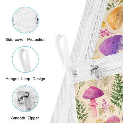 Mesh Laundry Bags Lingerie Bags for Washing Delicates 2 PCS Durable Wash Bag with Zipper Small and Medium Washable Mushroom Colorful Pattern - color: Mushroom Leaves Pink Green
