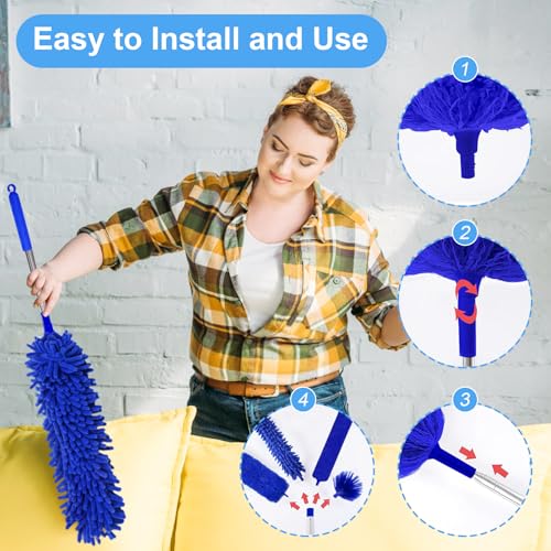 Duster with Extension Pole - Blue - color: Blue