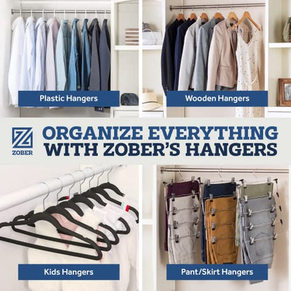 Zober Purple Velvet Hangers 50 Pack, Slim Non Slip Clothes Hangers - color: Purple, size: 50 Pack