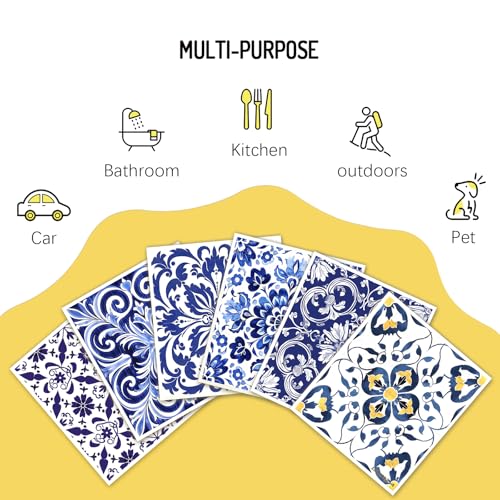 Swedish Dishcloths 6 Pack, Reusable Paper Towels Super Absorbent and Quick Drying for Kitchen, Biodegradable Washable Dish Towels Dishwasher Safe, Cleaning Cloths with WaterColor Design (Grid) - color: Grid Theme
