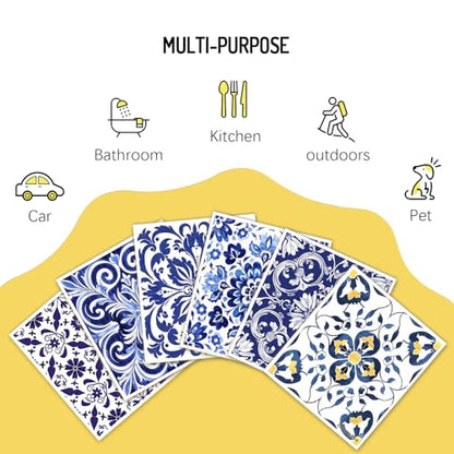 Swedish Dishcloths 6 Pack, Reusable Paper Towels Super Absorbent and Quick Drying for Kitchen, Biodegradable Washable Dish Towels Dishwasher Safe, Cleaning Cloths with WaterColor Design (Grid) - color: Grid Theme