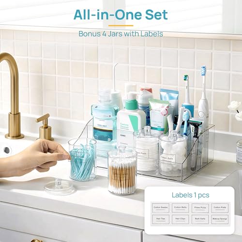Vtopmart 5 PCS Bathroom Countertop Organizer Sets - color: Clear