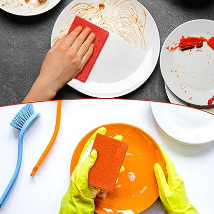 Hoolerry 100 Pcs Heavy Duty Scouring Pads Bulk for Kitchen Dish, Multicolor - color: Multicolor