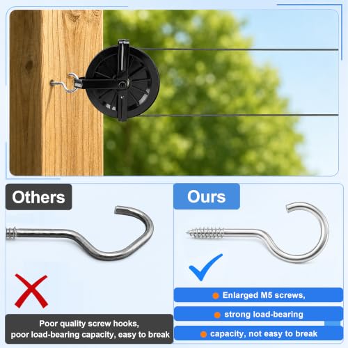 150FT 4mm PVC Coated Outdoor Clothesline Pulley Kit, 304 Hooks