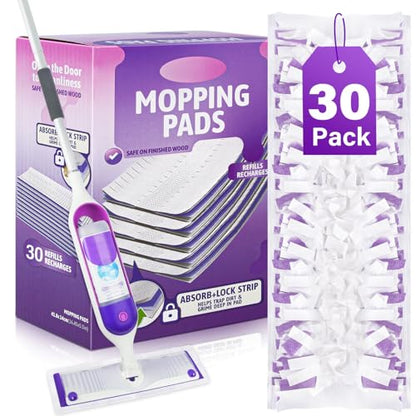Mop Pads Refills for Swiffer PowerMop: 30 Pcs Disposable Pad - size: 30 Pcs Mop Pads