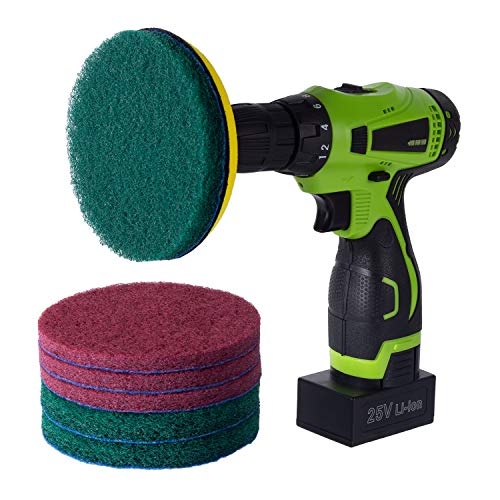 Kichwit 5 Inch Drill Powered Brush Tile Scrubber Scouring Pads - size: 5 Inch