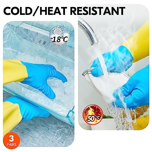 Vgo... Cleaning Gloves,Dishwashing,Kitchen,Heavy Duty,Reusable - size: Large(1 Pair)