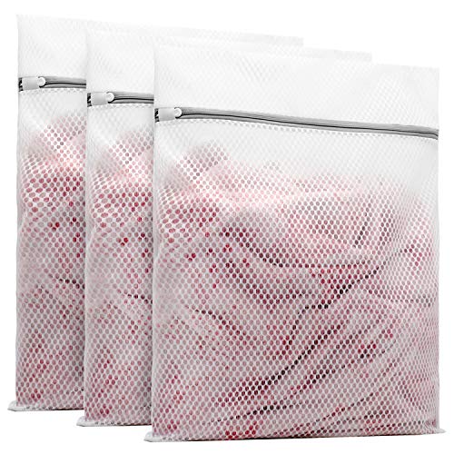 Muchfun 3Pcs Durable Honeycomb Mesh Laundry Bags for Delicates 16x20 Inches - size: 3 Large