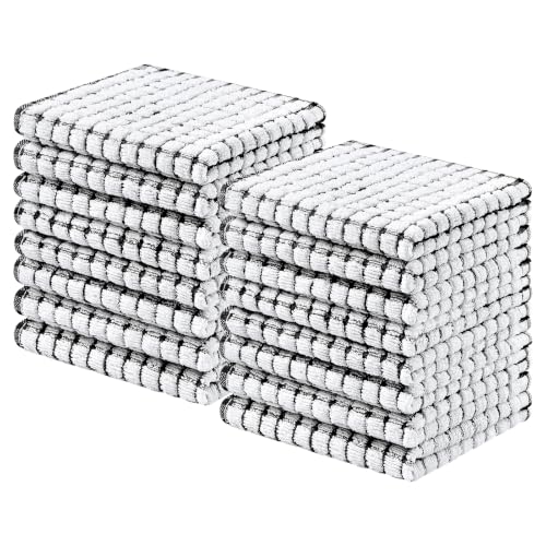 Homaxy 16 Pack Terry Kitchen Dish Cloths, 12"x12", Black - color: Black, size: 12 x 12 - 16 Pack