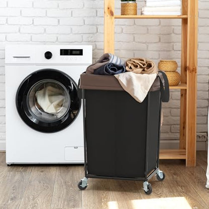 Rolling Laundry Basket with Wheels, Rolling Laundry Hamper with Wheels 2PK - color: Black 2 Pack, size: 160L