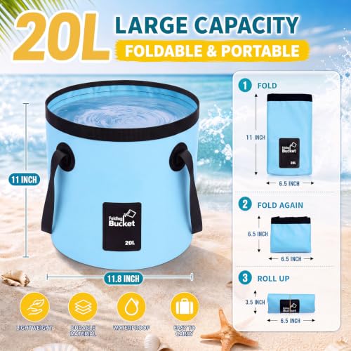 5 Gallon 3 Pack Collapsible Bucket,Light Colors - color: Light Colors, size: 5 Gallon
