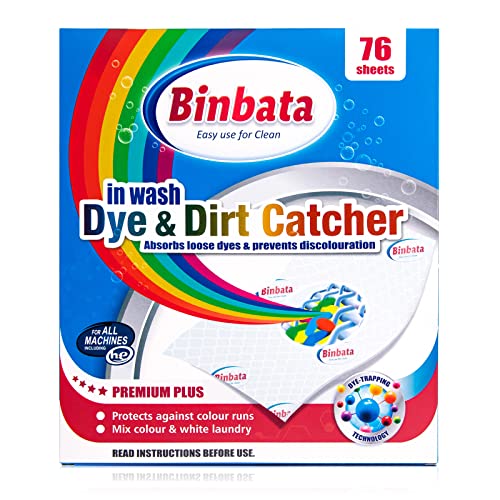 Binbata Color Grasper for Laundry 76 Count, Dye Catcher Color Absorber