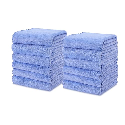 kimteny 12 Pack Microfiber Kitchen Dish Towels for Washing Dishes, Blue - color: Blue, size: 13x28 - 12 Pack
