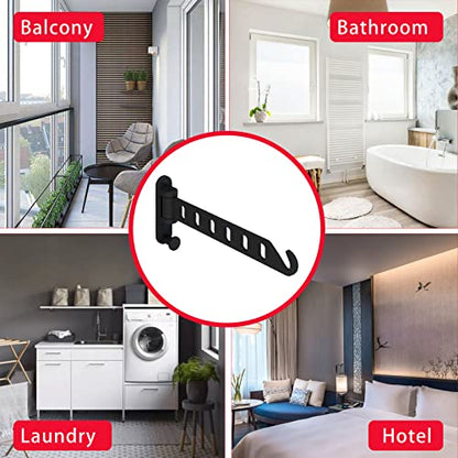 JOOM Laundry Drying Rack Wall Mounted Clothes Drying Rack Clothes Hanger Grey 2 Pack - color: Gray, size: two pack
