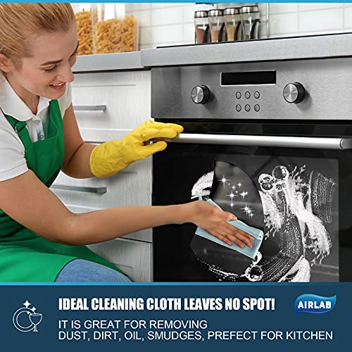Airlab Glass Polishing Streak Free Miracle Cleaning Cloth, Grey & Blue - color: Grey & Blue