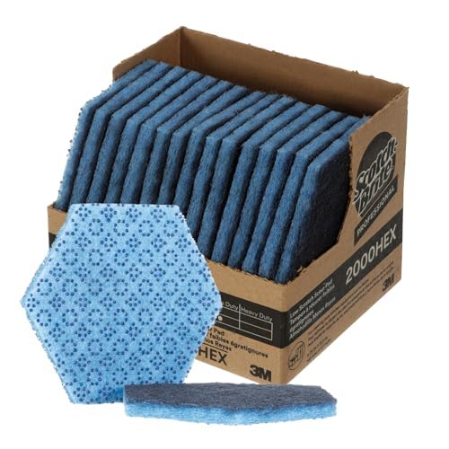Scotch-Brite Low Scratch Scouring Pad 2000HEX, Blue, 60/Case - color: Blue, size: 60/Case