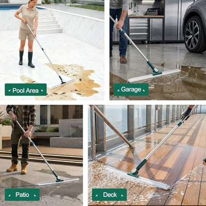 29"-49" Telescopic Pole Floor Squeegee for Concrete Floor - size: 17.7" wide