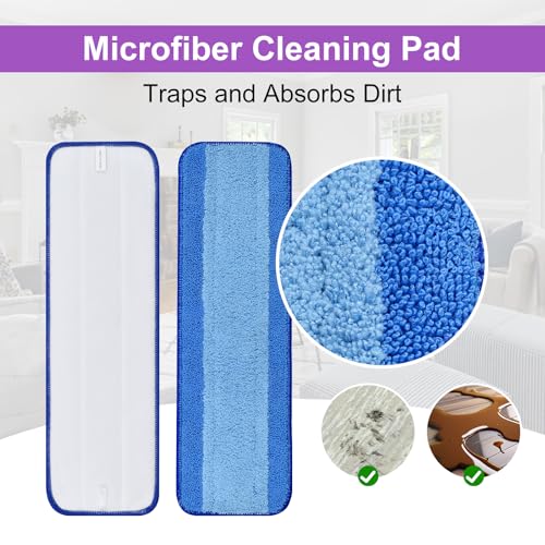 DLAIMI 4 Pack Pet System Microfiber Sweeping Pad for Bona Mops, Microfiber Cleaning Pad for Hardwood Floors Dry Wet Cleaning - Picks Up Pet Hair - Includes 2 Sweeping Pads and 2 Deep Clean Pad