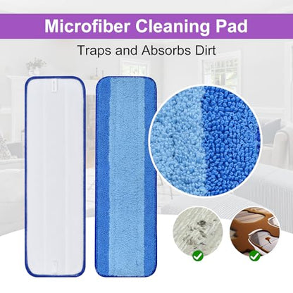 DLAIMI 4 Pack Pet System Microfiber Sweeping Pad for Bona Mops, Microfiber Cleaning Pad for Hardwood Floors Dry Wet Cleaning - Picks Up Pet Hair - Includes 2 Sweeping Pads and 2 Deep Clean Pad