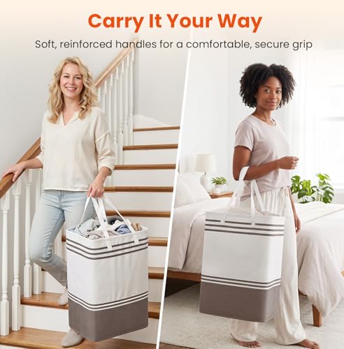 TranquilRelax 3-Pack Laundry Basket, Laundry Hamper, Khaki-75L - color: Khaki, size: 75L