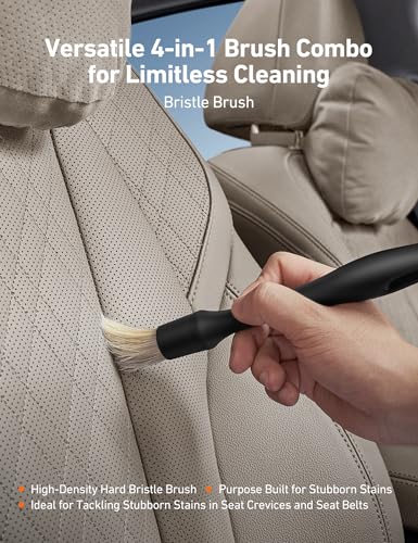 AstroAI 8pcs Windshield Cleaner Tool & Car Interior Detailing Kit - style: with 4 Detailing Brushes