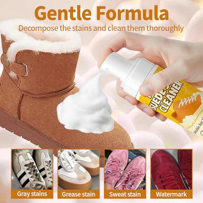 TBTFW Suede Shoe Cleaner, 6.7 Oz Foam Shoe Cleaner, for Removing Stains From Sports Shoes, Leather, and Suede Leather