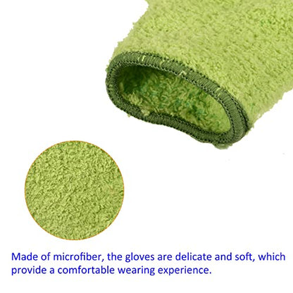 M METERXITY Dust Removal Gloves - Household Cleaning Mitts Soft & Durable, Apply to Kitchen/Garden/Room - color: Green