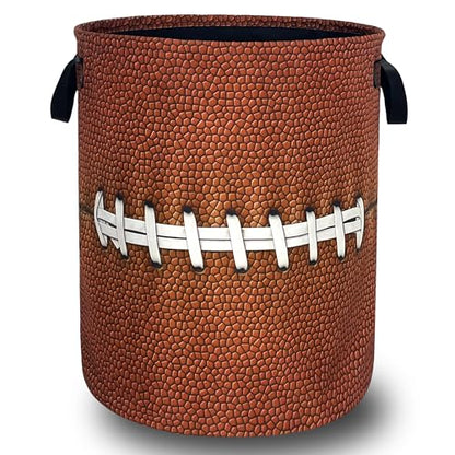 Funny Football Laundry Basket Oxford Cloth Foldable Hamper 18.9x16.5 Inch - color: Retro Football Pattern