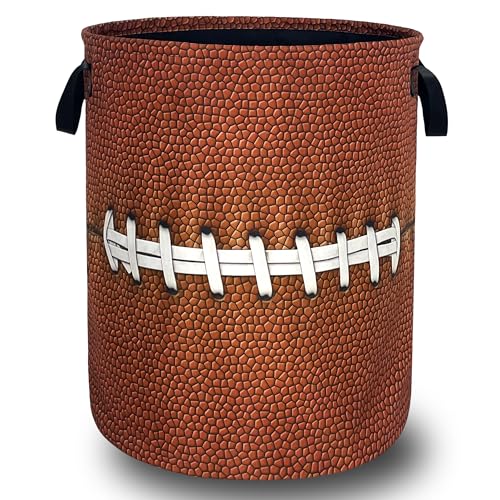 Funny Football Laundry Basket Oxford Cloth Foldable Hamper 18.9x16.5 Inch - color: Retro Football Pattern