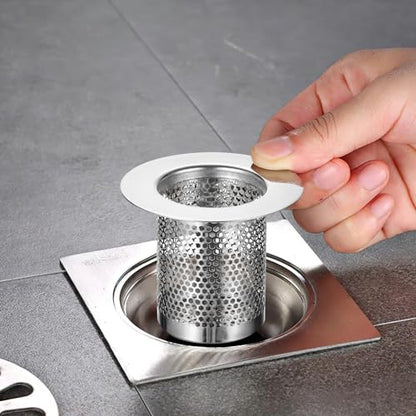DOITOOL Bathroom Sink Strainer 3Pcs Hair Catcher Shower Drain, Bathtub Drain Cover, Sink Tub Stopper, Deep Stainless Steel Strainer for Bathroom, Fit Hole Size from 1.25 to 2.17