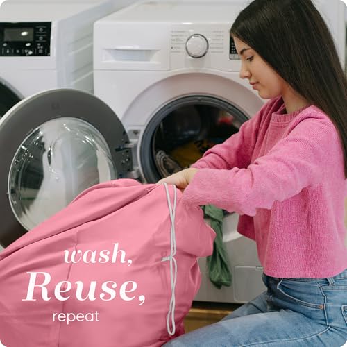 Handy Laundry Bag with Shoulder Strap 30"x40", Extra Large, Pink - color: Pink, size: 1-Pack