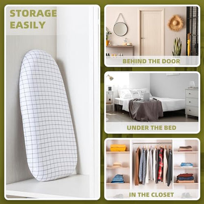 24x14in Tabletop Mini Ironing Board with Foldable Legs, Portable Iron Board with Extra Wide Countertop, Small Ironing Board for Sewing, Crafting, Dorm, Small Spaces, RV, Travel - White - color: White