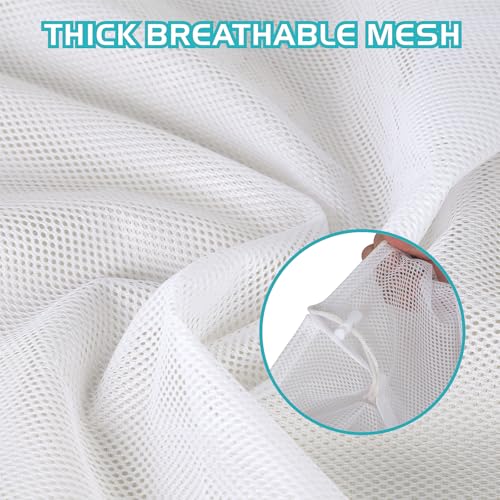 2-Pack Large Mesh Laundry Bag, 24x36 Inch White - color: White, size: 24*36inch