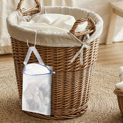 3-Pack Hanging Mesh Laundry Bags with S Hooks, 12x10 Inch - color: 3 PACK, size: 10*12in
