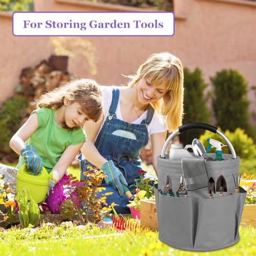 2Pcs 17L Foldable Cleaning Caddy Tote with Handle for Camping, Dark Gray - color: Dark Gray, size: 2PCS