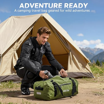 HEETA Waterproof Motorcycle Dry Bag Duffel Luggage Travel Bags, Green 70L - color: Green, size: 70L