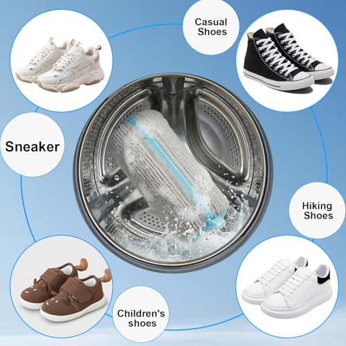 Shoe Washing Bag for Washing Machine, Reusable Laundry Bag for Sneakers, Socks, Gym Shoes Fast Wash, Travel, Dorm Room Essentials (Grey) - color: Grey