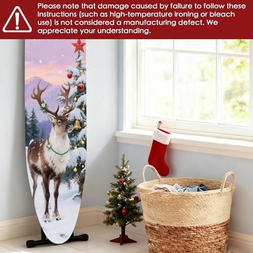 Nuxovilar Winter Deer Tree Ironing Board Cover 15x54 Polyester - color: Ytt09145