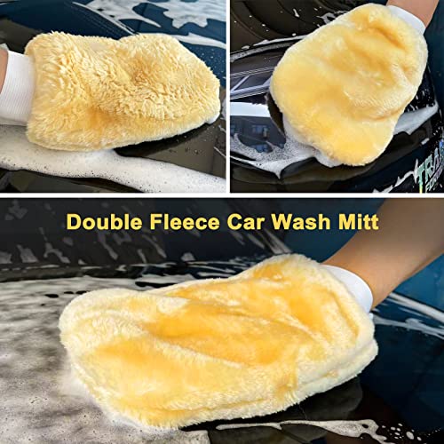 YeewayVeh 43" Car Wash Brush Mop Kit with Mitt, Yellow/Black